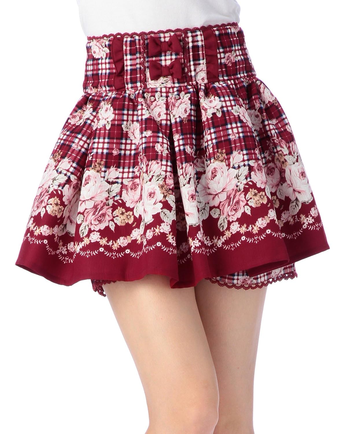 ( リズリサ ) liz lisa 格子碎花裙裤 红色 日本 0-(free サイズ)